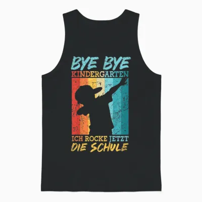 Kinder Bye Kindergarten Dabbing Retro Schulanfang Kita Abschied Unisex Tank Top - Black