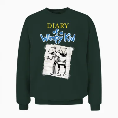 Diary of a Wimpy Kid Best Friends Sketch with Logo Funny Unisex Sweatshirt - Forest