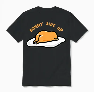 Gudetama the Lazy Egg Sunny Side Up Unisex T-Shirt - Black