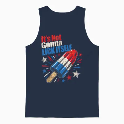 Its Not Gonna Lick Itself 4th July Humor Unisex Tank Top - Navy