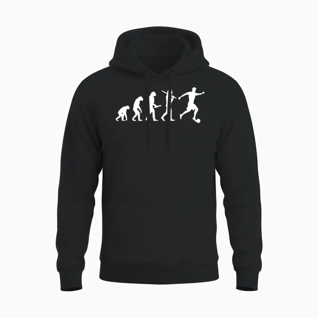 Funny Football Evolution Unisex Hoodie in Black