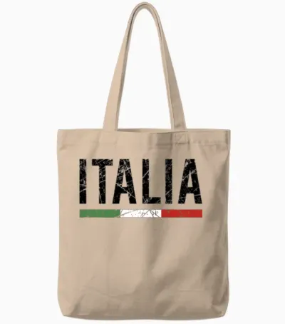 Italy Flag Vacation Travel Distressed Gifts Tote Bags - Natural