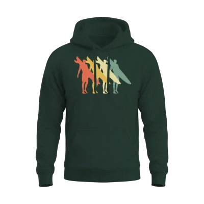 Retro Surfing Unisex Hoodie - Forest