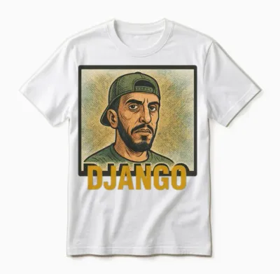 Urban Techno Django Illustration Unisex T-Shirt - White
