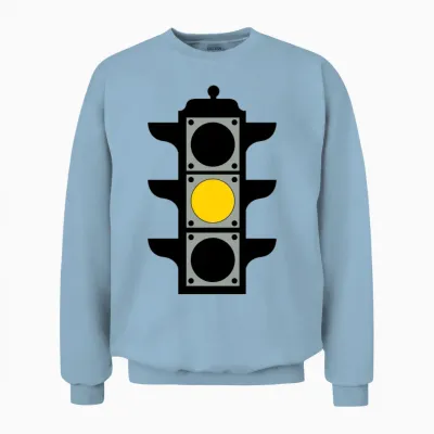Traffic Light Yellow Unisex Sweatshirt - Light Blue