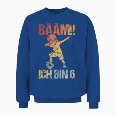 Bääm Ich Bin 6 Dabbing Geburtstagsshirt 6 Jahre Jungs Unisex Sweatshirt - Royal