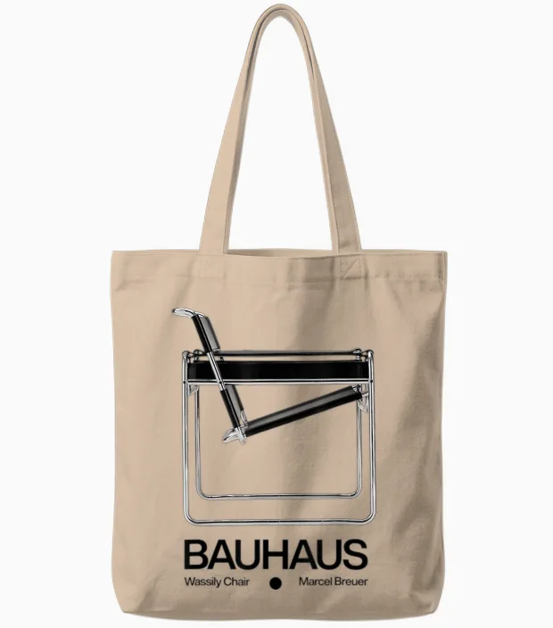 Bauhaus Wassily T-Shirt Chair Tote Bags in Natural