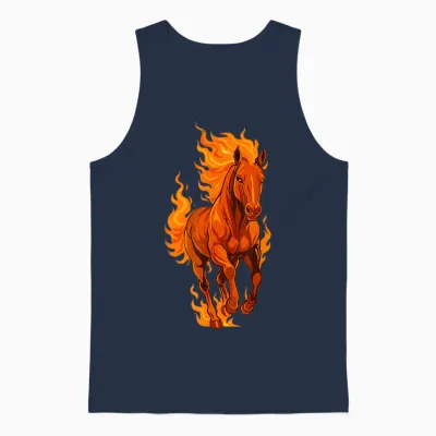 Fire Horse Chinese New Year 2026 Moon Star Sign Festival Unisex Tank Top - Navy