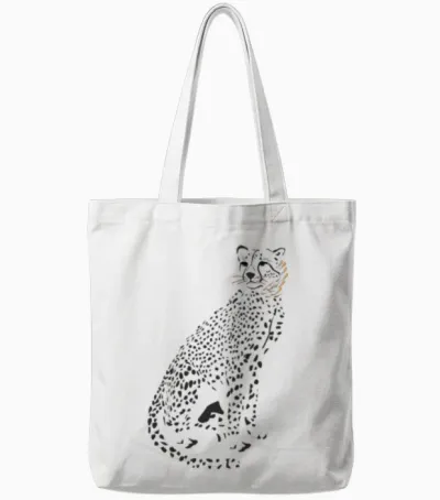 Cheetah Tote Bags - White