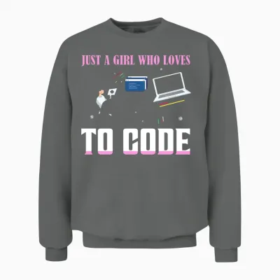 Just a Girl Who Loves to Code Coding Software Unisex Sweatshirt - Graphite Heather