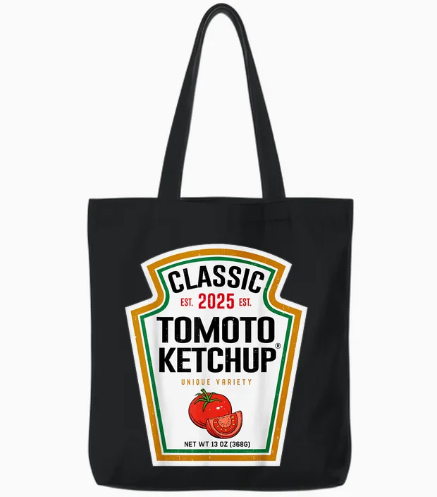 Tomato Ketchup Condiment Diy Halloween Costume Matching Tote Bags in Black