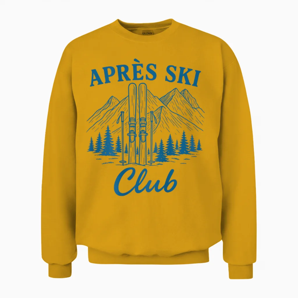 Après Ski Club Unisex Sweatshirt in Gold