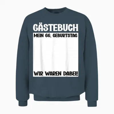66. Geburtstag 66 Jahre Alt Gästebuch Geburtstagsfeier Unisex Sweatshirt - Dark Heather