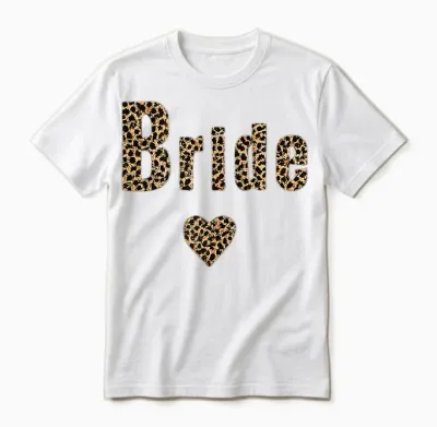 Women's Evjf Bride Style Leopard Team Bride Witness Wedding Unisex T-Shirt - White