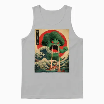 Brokkoli Brokkoli Kaiju Monster Japanisches Vintage-Poster Unisex Tank Top - Ash