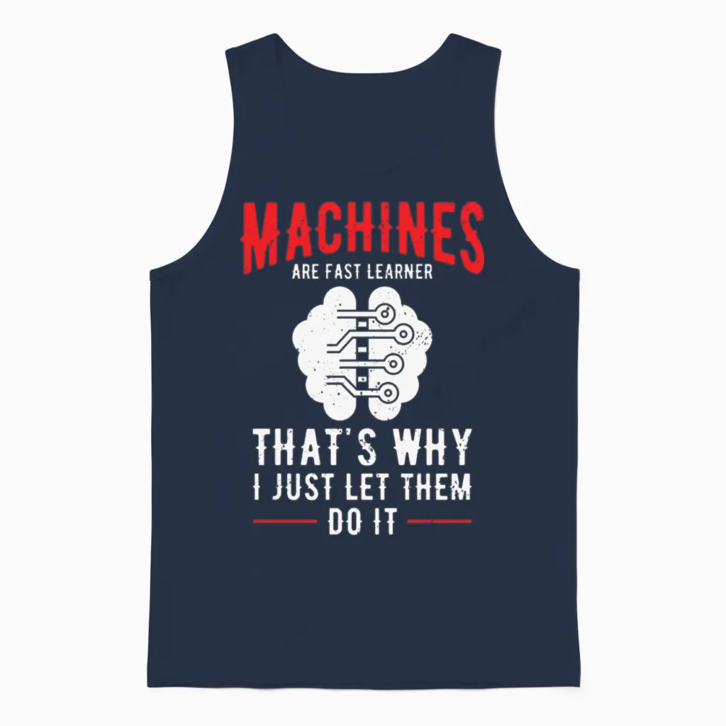 Machine Learning Artificial Intelligence Ai Unisex Tank Top in Navy