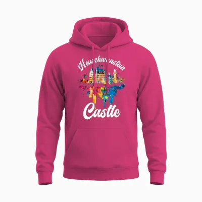 Schloss Neuschwanstein Bunt Künstlerisch Märchenschloss Unisex Hoodie - Heliconia