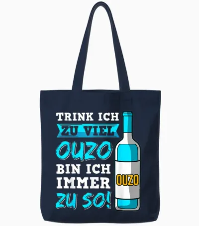 Ouzo Party Griechenland Alkohol Anstoßen Schnaps Saufen Tote Bags - Navy