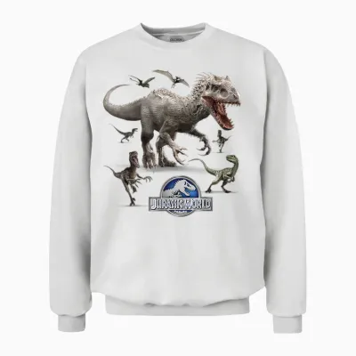 Jurassic World Indominus Rex Raptor Run T-Shirt Small Unisex Sweatshirt - White
