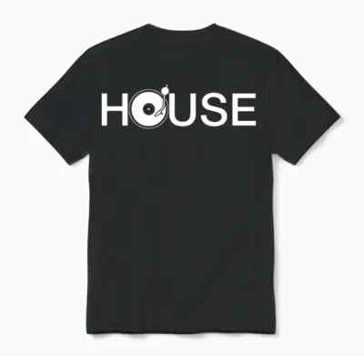 Dj - House Music Turntable Dj Unisex T-Shirt - Black