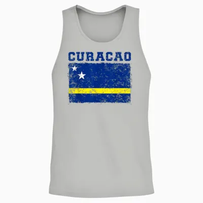 Curacao Flagge Herren Damen Sport Unterstützung Curacao Unisex Tank Top - Ash