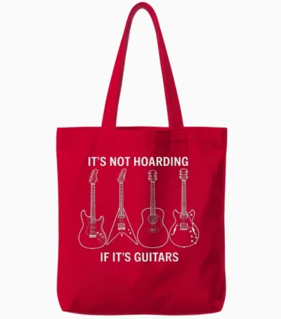 It’s Not Hoarding if It’s Guitars Men and Dad Grandpa Tote Bags - Red