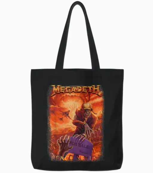 Megadeth - Skeleton Realtor Halloween Gift Tote Bags in Black