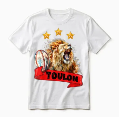 Rugby Toulon Triple Champion Lion Supporter Var Man Child T-Shirt, Black, S Unisex T-Shirt - White