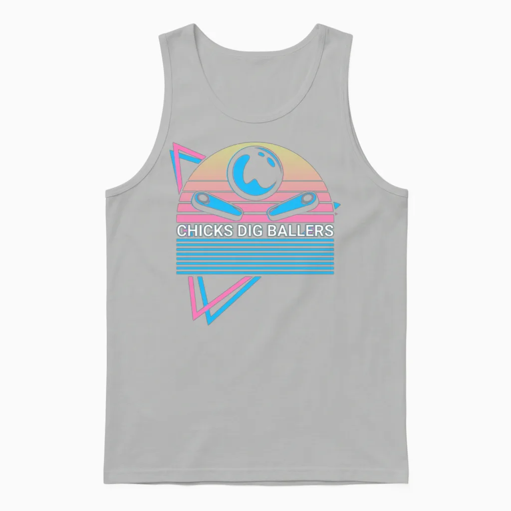 Pinball Machine Retro Unisex Tank Top in Ash