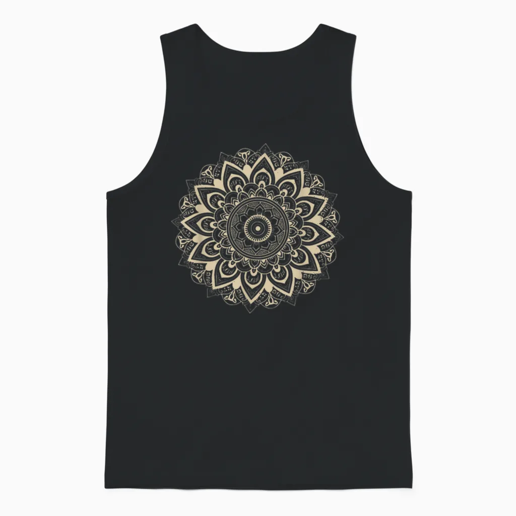 Classic Mandala Style 86 47 Subtle Anti Trump Resist 8647 Unisex Tank Top in Black