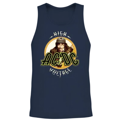 Ac/dc Logo High Voltage Album Angus Young Unisex Tank Top - Navy