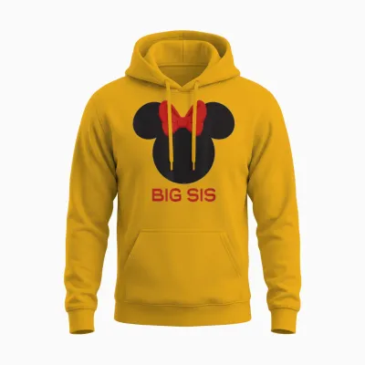 Disney Minnie Mouse Red Bow Icon Big Sis Sister Family Unisex Hoodie - Gold