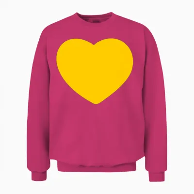 Heart Yellow Unisex Sweatshirt - Heliconia