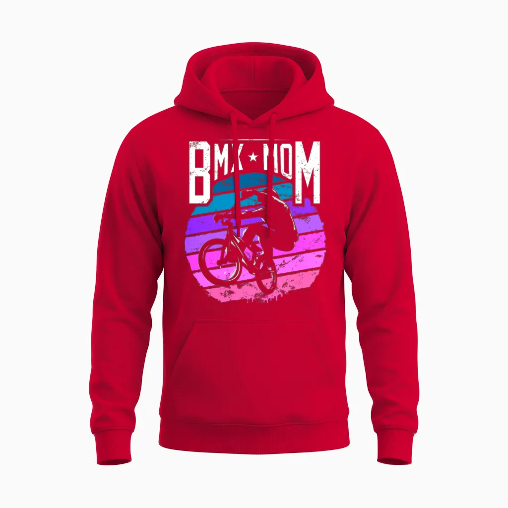 Bmx Mom | Bmxmom | Bmx Mama Mother Unisex Hoodie in Red