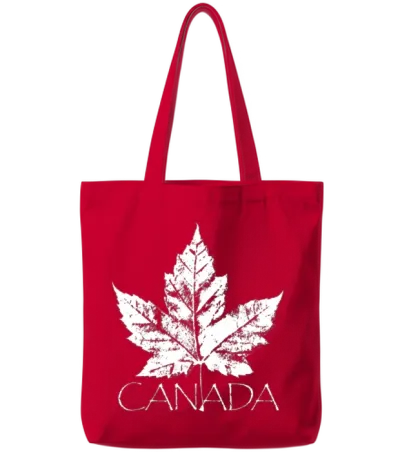 Canada Souvenir Vintage Canada Shirts Tote Bags - Red