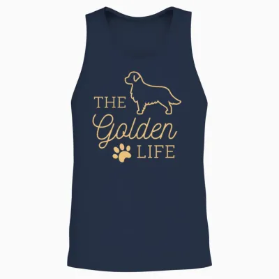 Golden Dog Unisex Tank Top - Navy