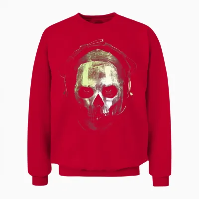Call of Duty Ghost Skull Portrait Video Game Unisex Sweatshirt - Red