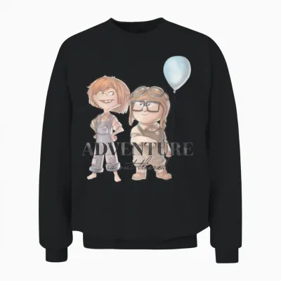 Disney 100 and Pixar's Up Carl Ellie Adventure Is Out There Unisex Sweatshirt - Black