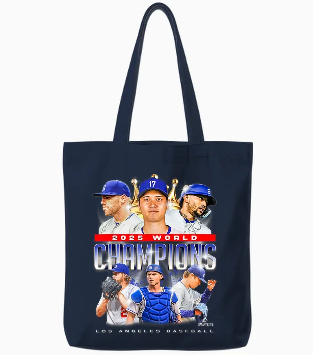2025 World Champions | Los Angeles La Series Finals Merch Tote Bags in Navy