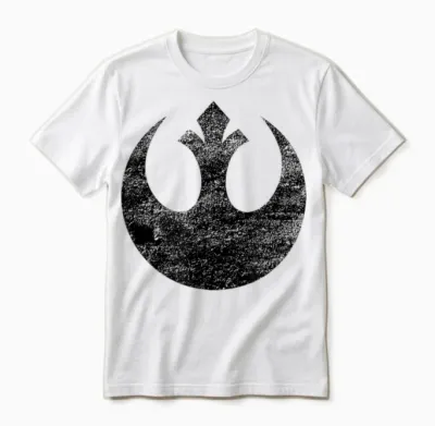 Star Wars Rebel Alliance Logo Weathered Light T-Shirt, Gray Unisex T-Shirt - White