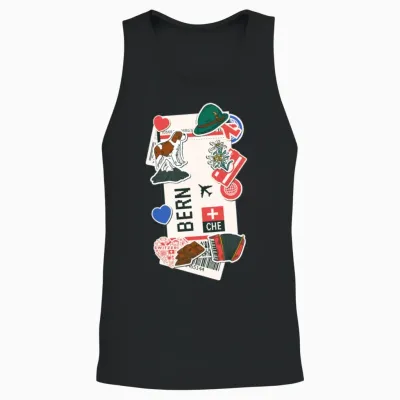 Bern Switzerland Swiss Unisex Tank Top - Black