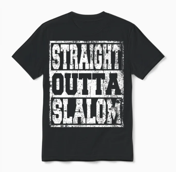 Slalom Saying Funny Unisex T-Shirt in Black