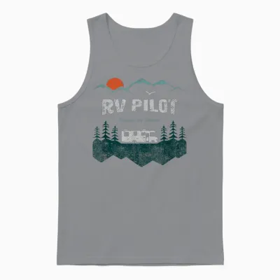Rv Pilot Camping Shirt Motorhome Travel Vacation Gift Unisex Tank Top - Sport Grey
