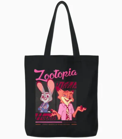 Disney Zootopia 2 Judy Hopps & Nick Wilde Undercover Tote Bags - Black