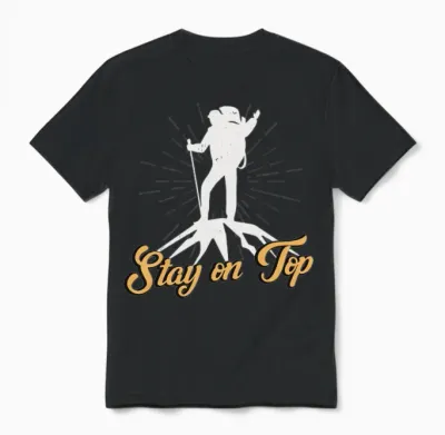 Mountaineering Stay on Top Mountaineer Hiking Unisex T-Shirt - Black
