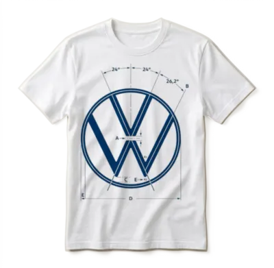 Volkswagen Logo as Construction Graphic in White Unisex T-Shirt - White