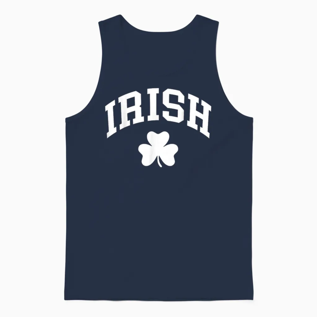 Irish Shamrock St Patricks Day Ireland Pride Irish Green Unisex Tank Top in Navy