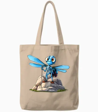 Dragonfly Mountaineer / Hiking Dragonflies Tote Bags - Natural