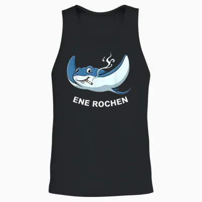 T-Shirt with "ene Rochen" Funny Smoker Sayings Unisex Tank Top - Black