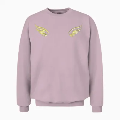 Golden Wings Flying Angel Glitter Unisex Sweatshirt - Light Pink
